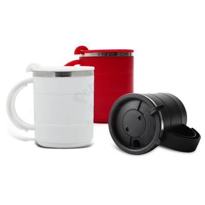 Caneca em Inox com Acabamento Plástico 400ml