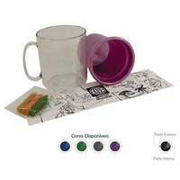 Caneca Térmica Infantil Cores Metalizadas 300ML Pe