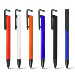 Caneta de Metal com Ponteira Touch e Porta Smartphone Personalizado.