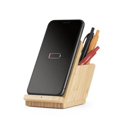 Carregador Ecológico wireless em bambu  Personalizado