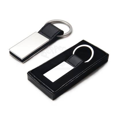 Chaveiro de Couro Metal Brilhante