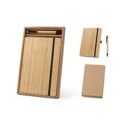 Conjunto de caderno A5 em bambu para Brindes