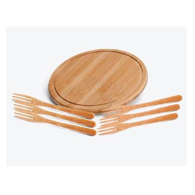 Conjunto Para Petiscos Em Bambu Córdoba 7 Pçs Personalizado