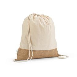 Sacola tipo Mochila em Algodão Reciclado com Base em Juta Personalizado