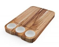 Tábua de Corte Madeira com Ramekins Personalizada